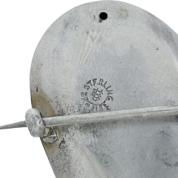 Unger Brothers Sterling Silver 925 Art Nouveau Repousse Gibson Girl Pin Brooch - Picture 4 of 4